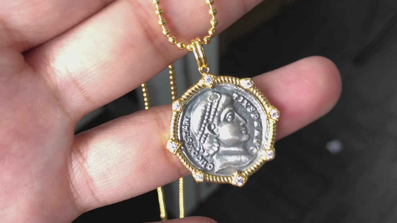 Greek Coin Octagon Necklace 6445