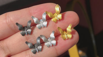 Fabric Element Butterfly Earrings 6237