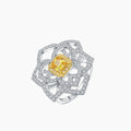 Citrine Rose Floral Wedding Ring R220