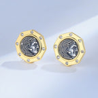 Hercules Greek Coin Earrings E1038