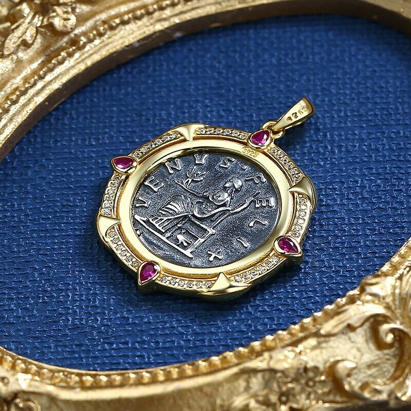 Crispina Greek Coin Pendant N1008