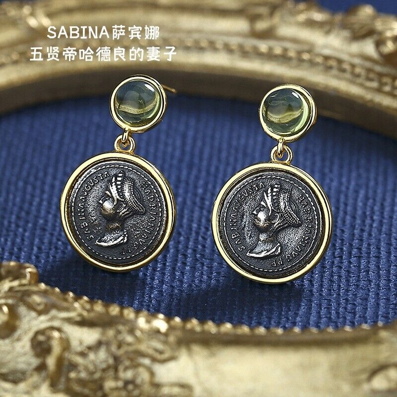 Boucles d'oreilles pièce de monnaie romaine Sabina E1026