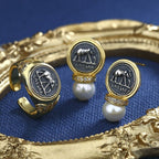 Roman Coin Caesar Earrings E1009