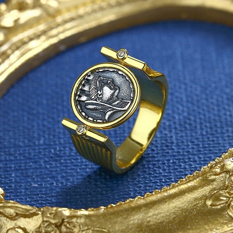 Wealth Tyche Replica Greek Coin Ring R1041