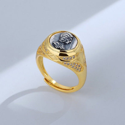 Ancient Roman Coin CZ Ring R1046