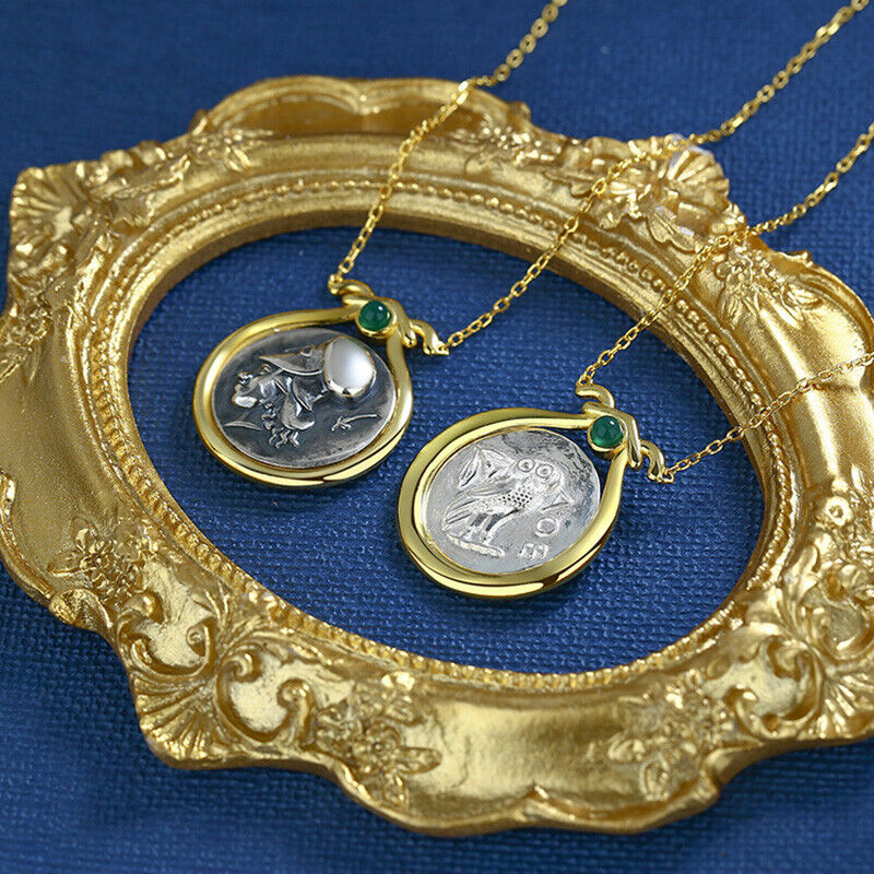 Athena Greek Coin Necklace
