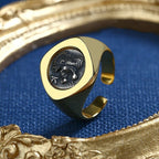 Lion and Boar Coin Rhombus Ring R1044