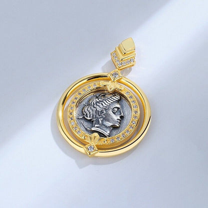 Pendentif pièce de monnaie grecque Héra N1012