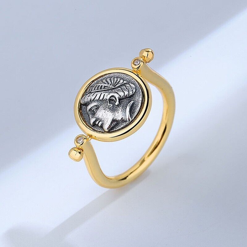 Aphrodite Greek Coin Ring R1039