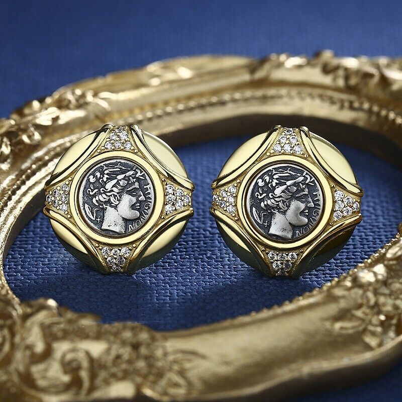Apollo Greek Coin Earrings E1012