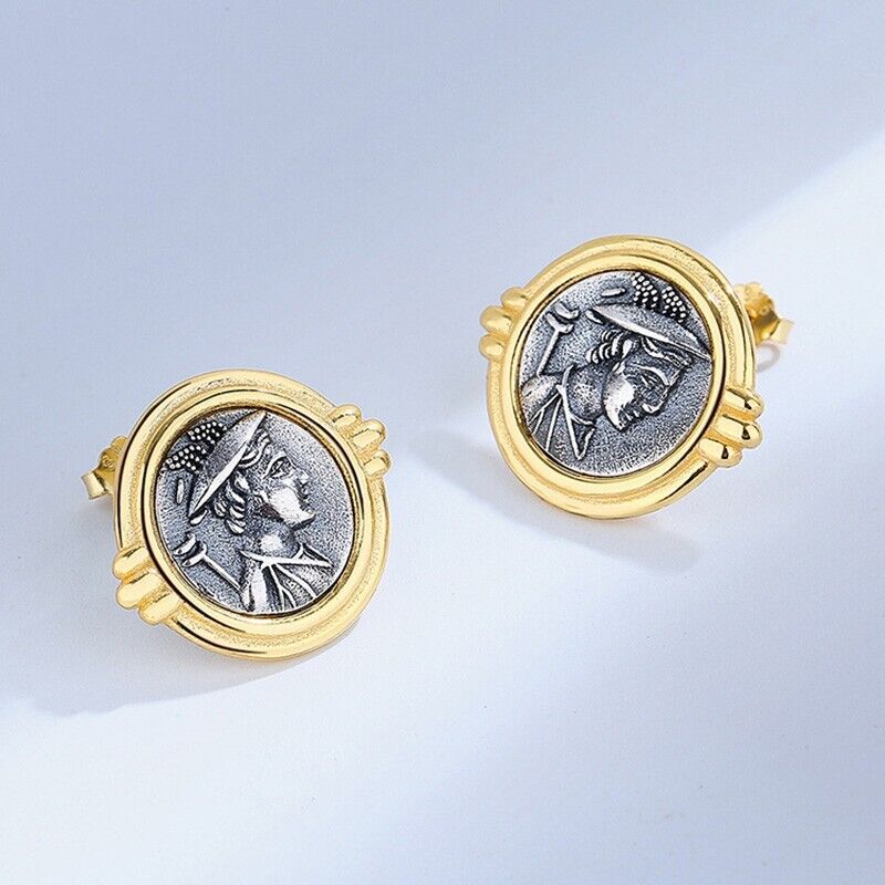 Hermes Greek Coin Earrings E1046