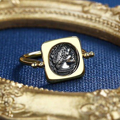 Flipping Ptolemy II Greek Coin Ring R1042