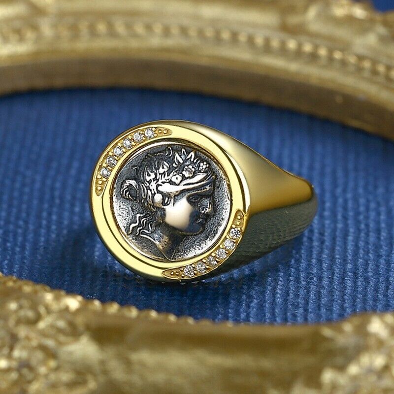 Dionysus Greek Coin Thick Ring R1071