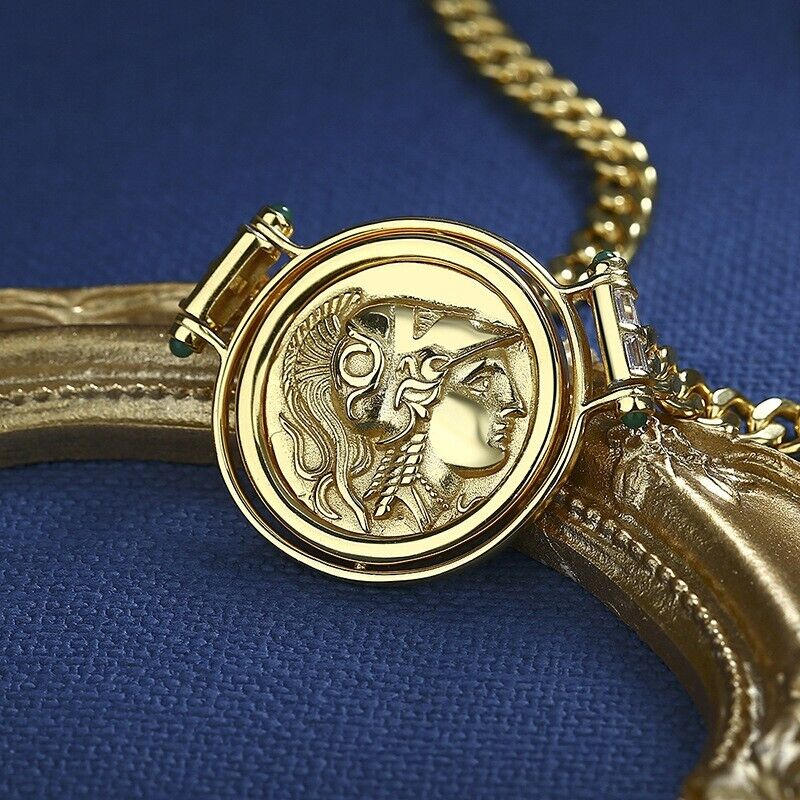 Athena Greek Coin Necklace