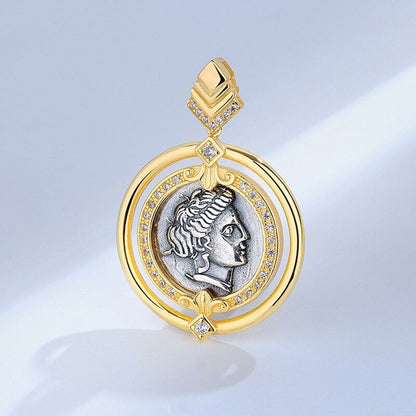 Pendentif pièce de monnaie grecque Héra N1012