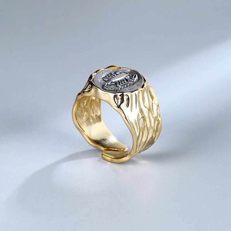 Wide Scorpion Greek Coin Ring R1058