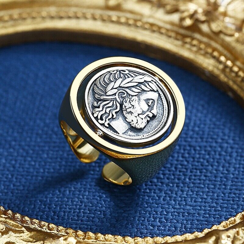 Bague pièce de monnaie grecque Zeus R1005