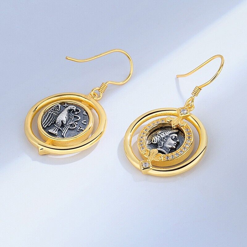 Hera Greek Coin Earrings E1037