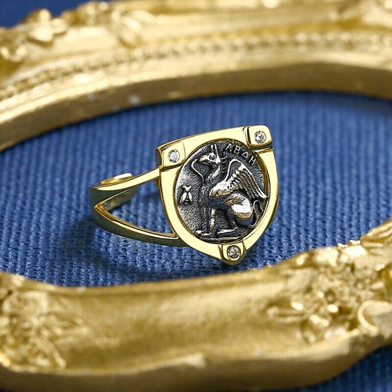 Griffin Hercules Greek Coin Ring R1053