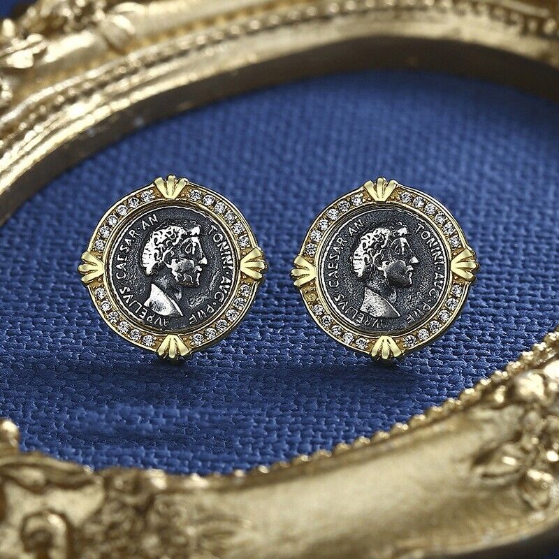 Marcus Aurelius Roman Coin Earrings E1010