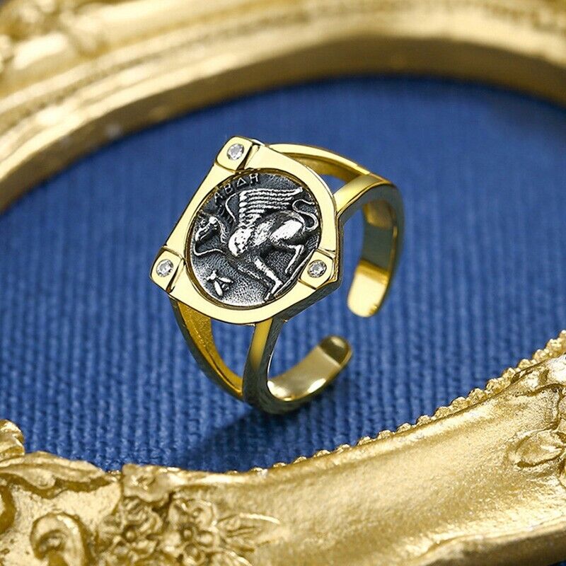 Griffin Hercules Greek Coin Ring R1053