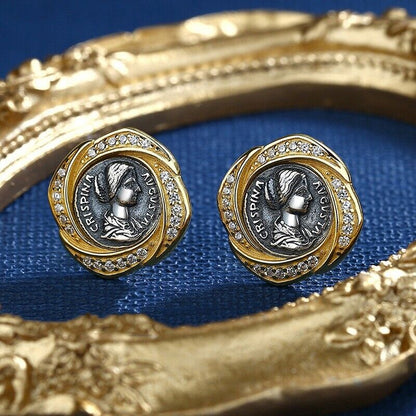 Crispina Roman Coin Earrings E1020