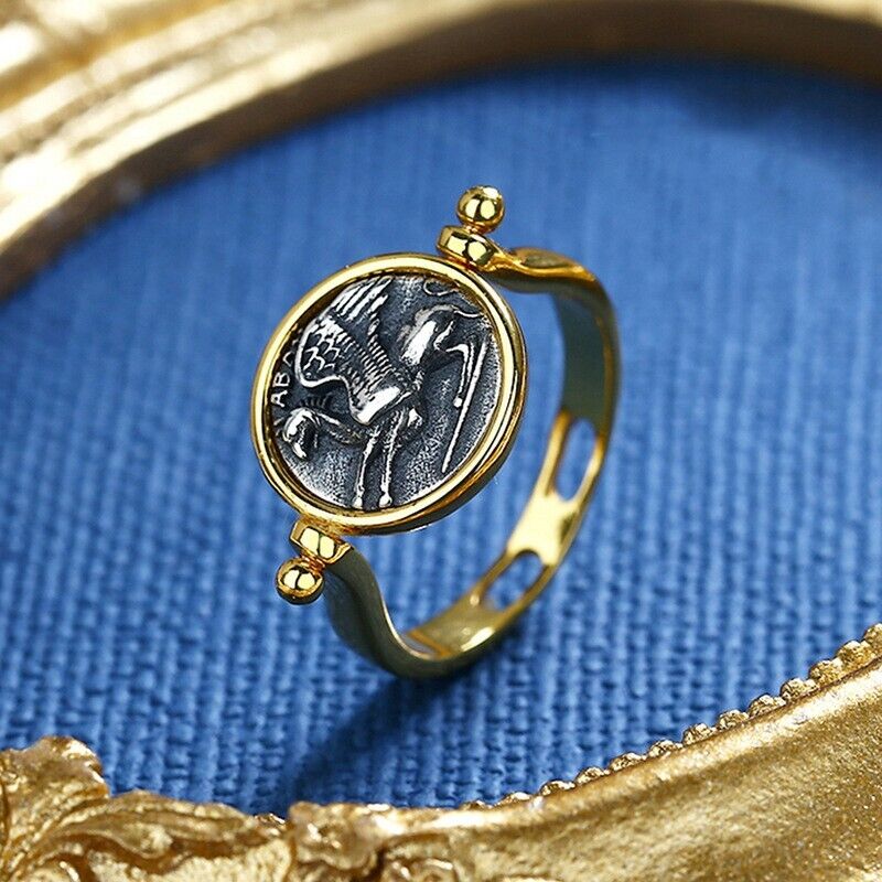 Griffin and Hercules Coin Ring R1026