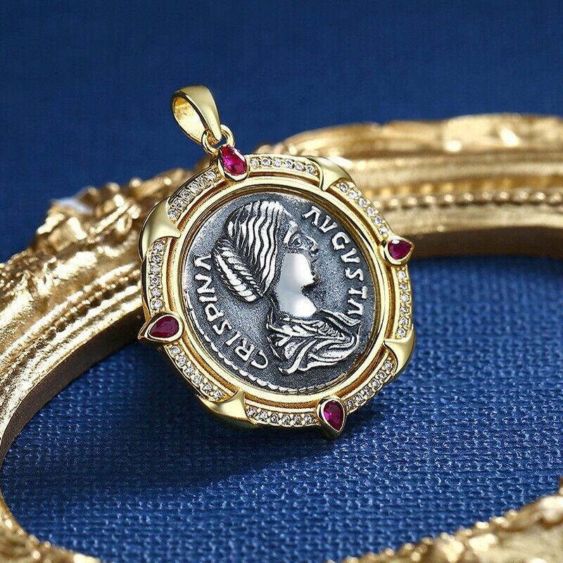 Crispina Greek Coin Pendant N1008