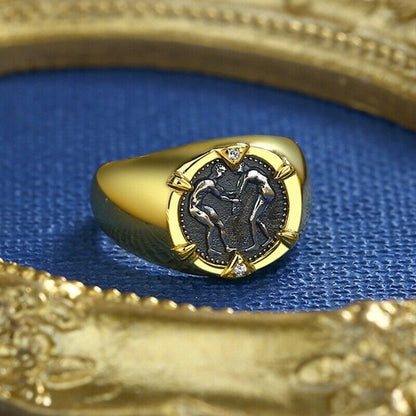 Pamphylian Wrestler Greek Coin Replica Ring R1066