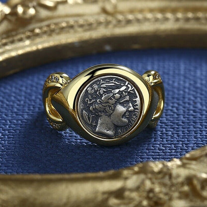 Greek Apollo Roman Coin Replica Ring R1017