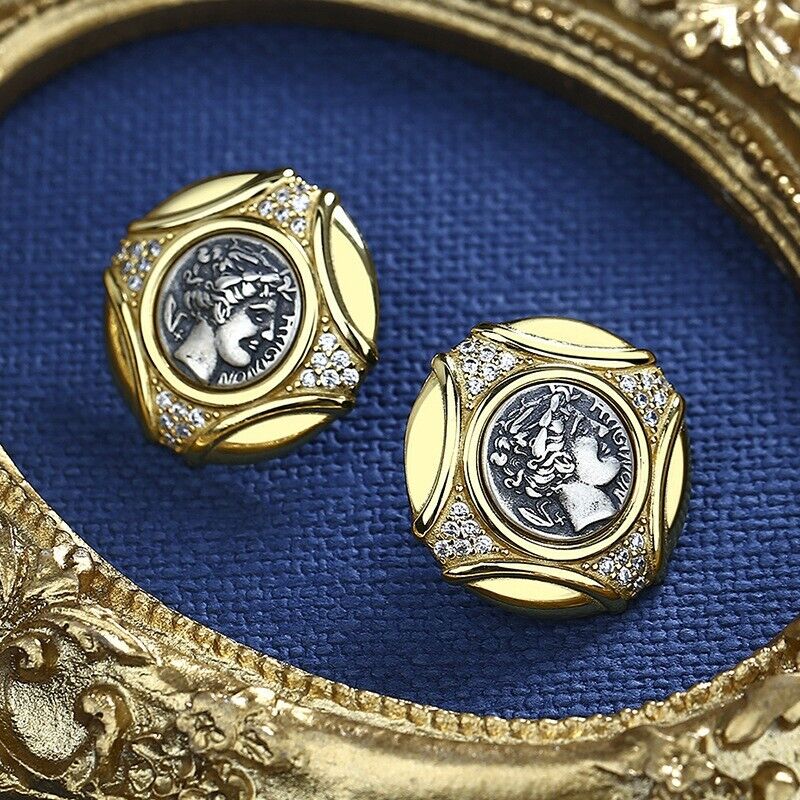 Apollo Greek Coin Earrings E1012