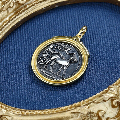 Sicily Rabbit Greek Coin Pendant N1000