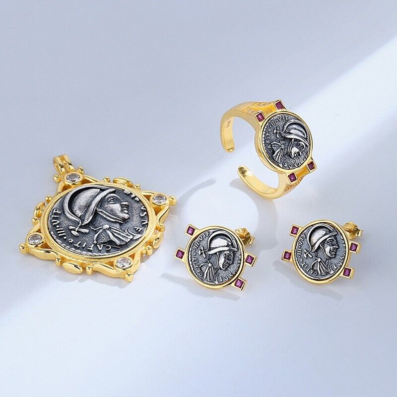 Mars Greek Coin Earrings E1067