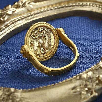 Flipping Roman Coin Ring R1012