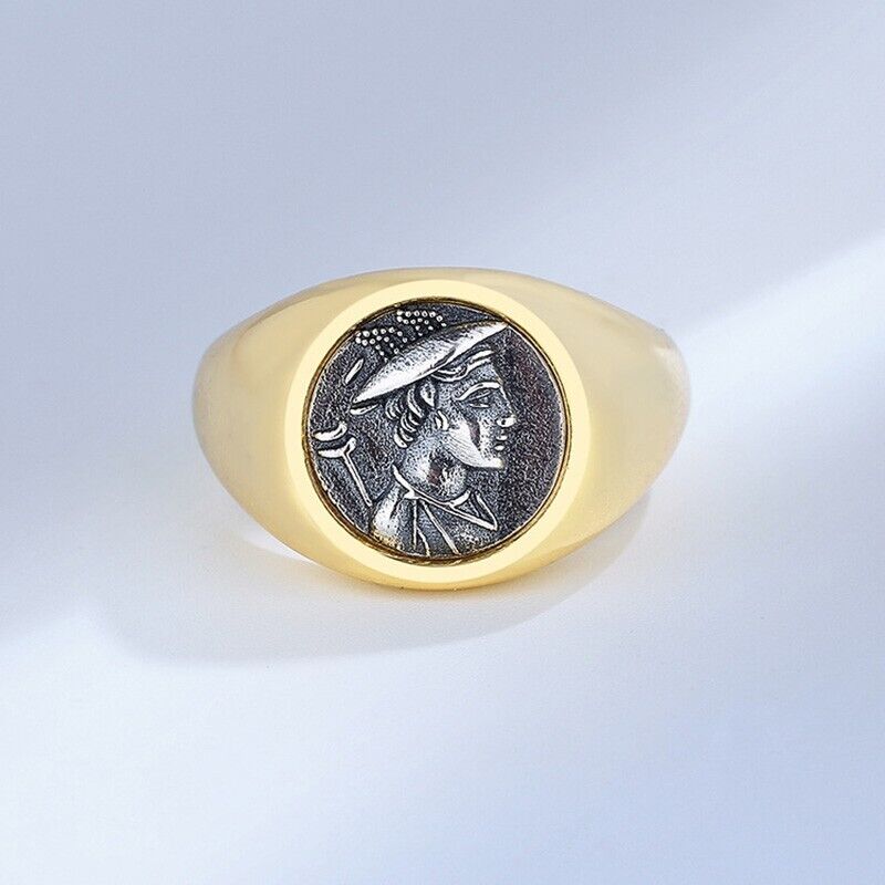 Greek Hermes Roman Coin Replica Ring R1033