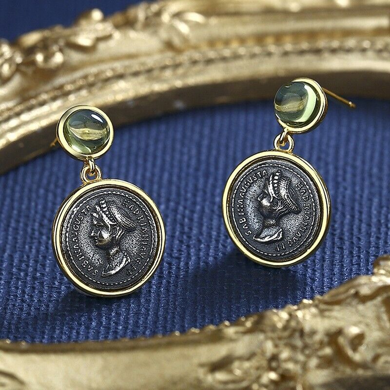 Boucles d'oreilles pièce de monnaie romaine Sabina E1026