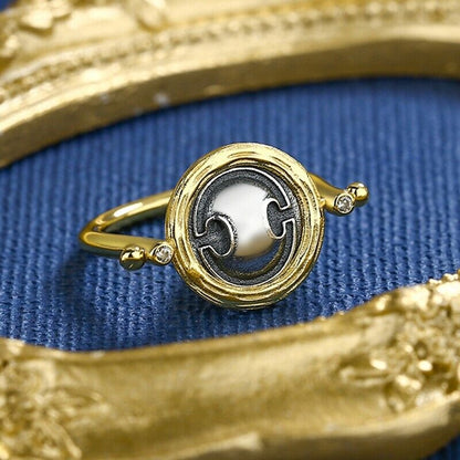 Rotating Shield Ancient Coin Ring R1069