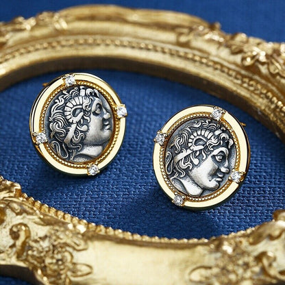 Alexander Macedonia Coin Earrings E1011