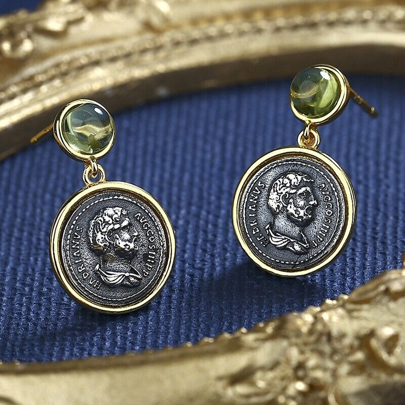 Hadrian Roman Coin Earrings E1027