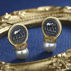 Roman Coin Caesar Earrings E1009