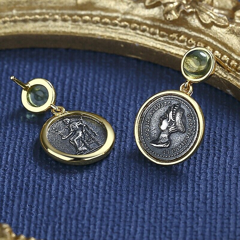 Sabina Roman Coin Earrings E1026