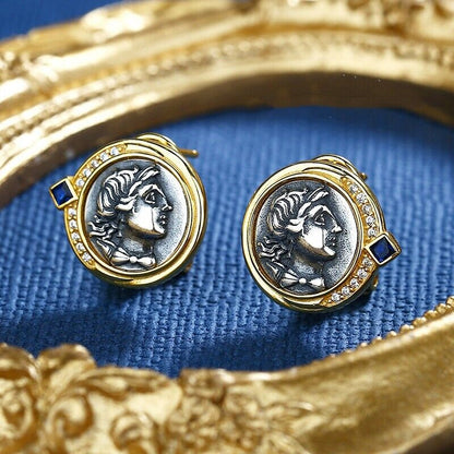 Artemis Greek Coin Earrings E1041