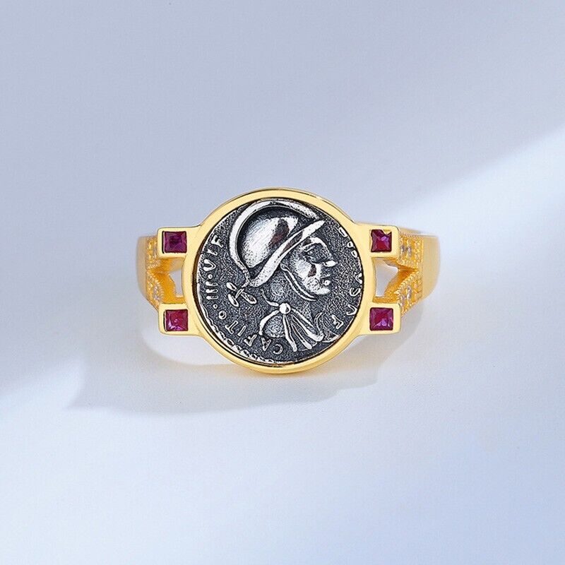 Mars Ancient Coin CZ Ring R1060