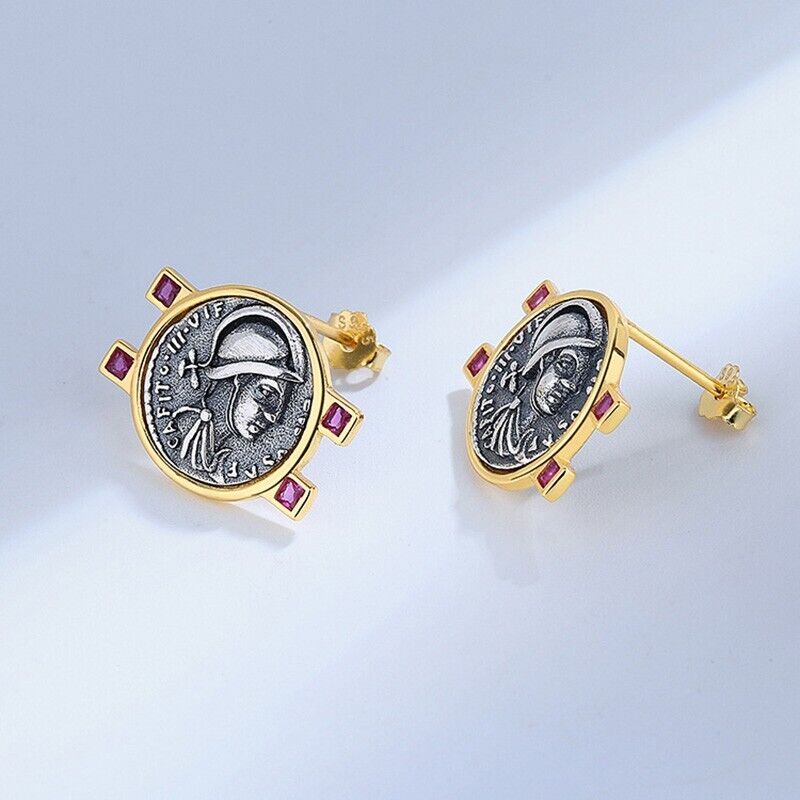 Mars Greek Coin Earrings E1067
