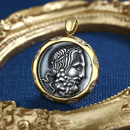 Poseidon Greek Coin Pendant N1026