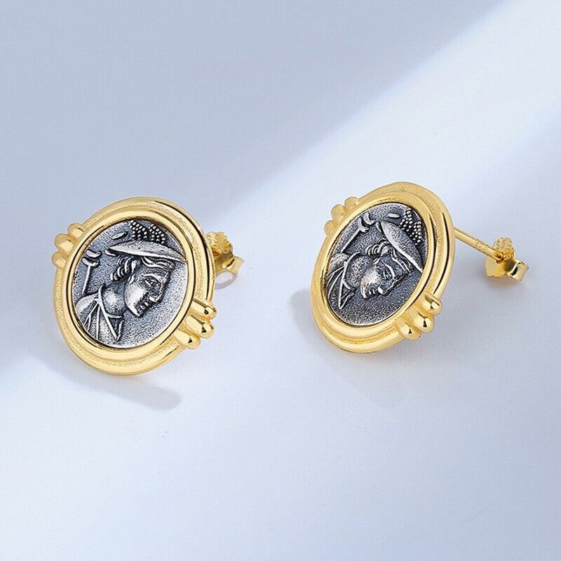 Hermes Greek Coin Earrings E1046