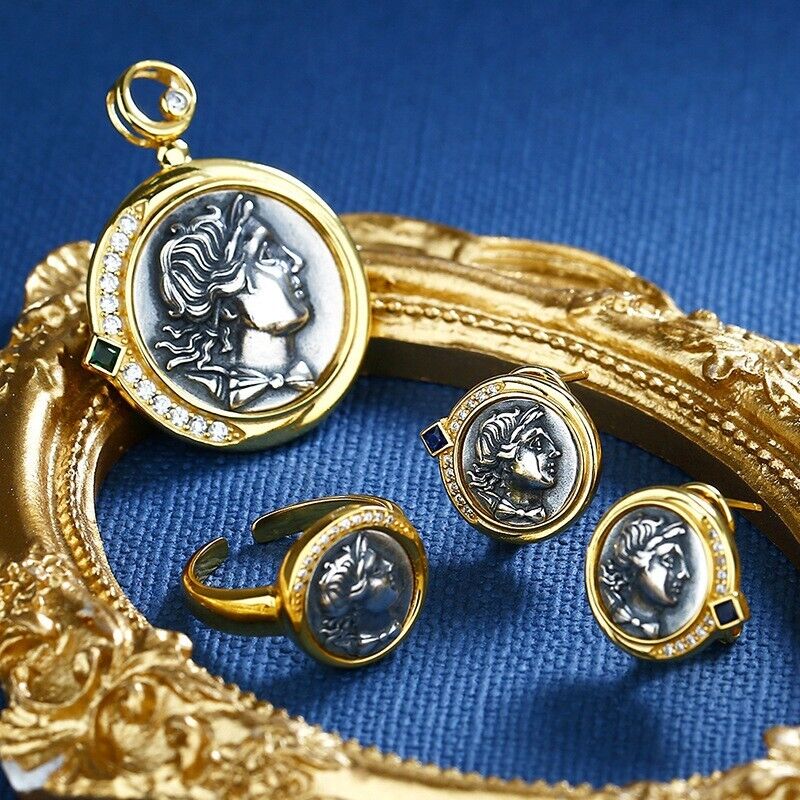 Artemis Greek Coin Earrings E1041