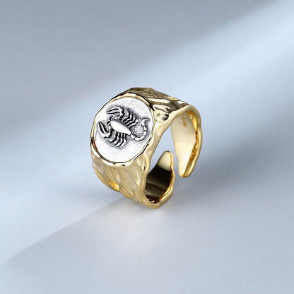Wide Scorpion Greek Coin Ring R1058