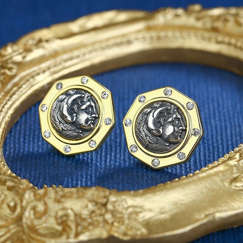 Hercules Greek Coin Earrings E1017
