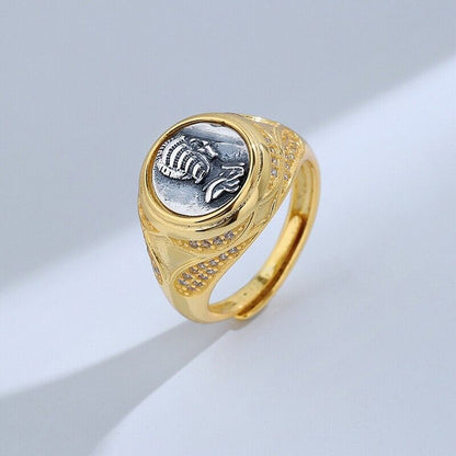 Ancient Roman Coin CZ Ring R1046